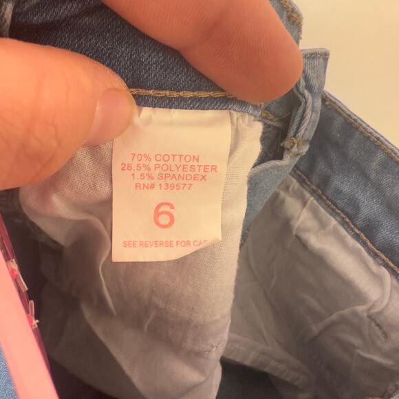 NWT Cutie Patootie Girls Basic Wash Wide Leg Denim Jeans Size 6 Adjustable Waist - Picture 8 of 9